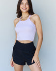 Gray Ninexis Everyday Staple Soft Modal Short Strap Ribbed Tank Top in Lavender Sentient Beauty Fashions Apparel & Accessories