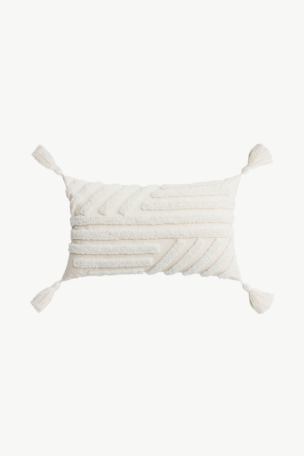 White Smoke Textured Decorative Throw Pillow Case