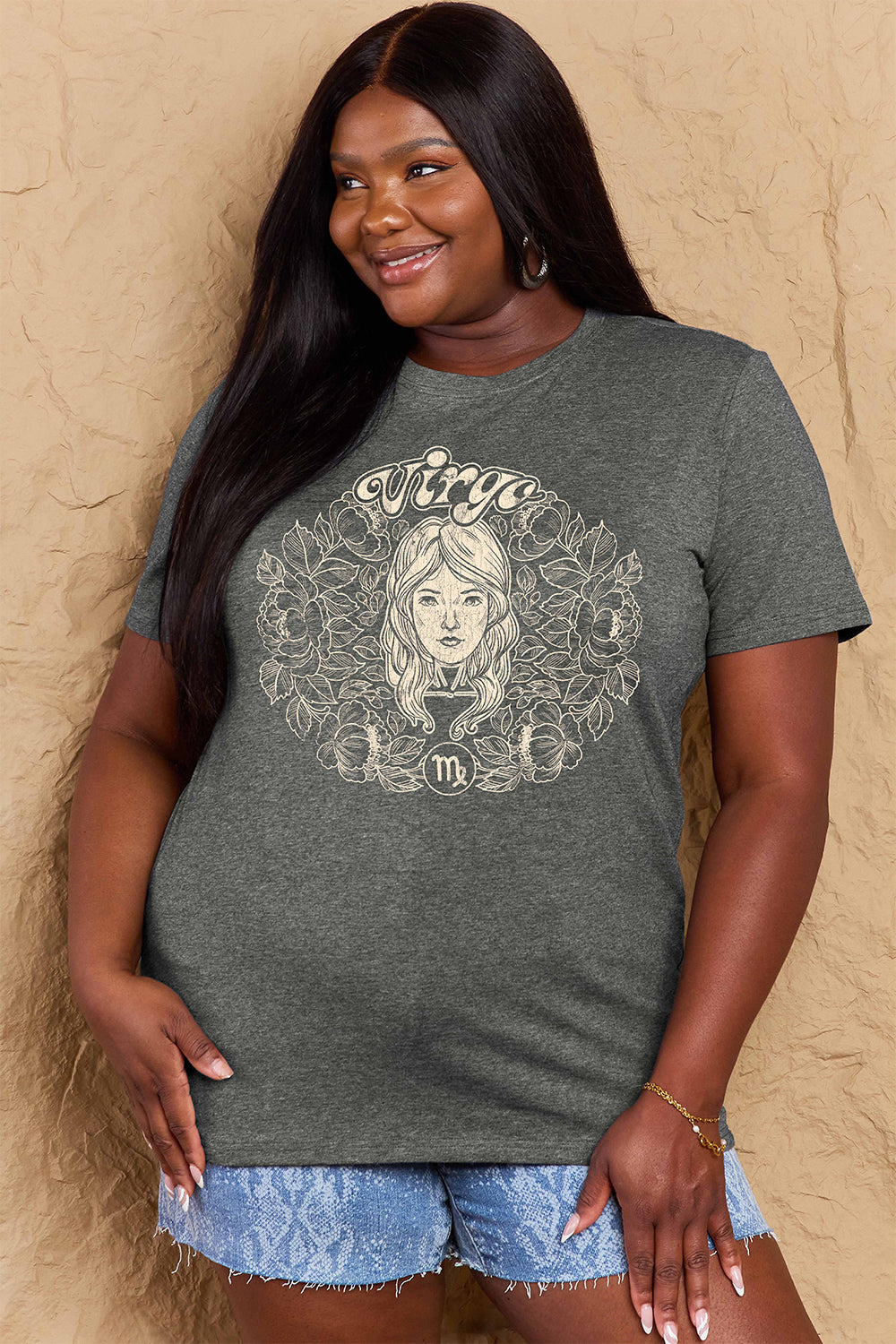 Dim Gray Simply Love Full Size VIRGO Graphic T-Shirt Sentient Beauty Fashions Apparel &amp; Accessories
