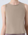 Rosy Brown Round Neck Active Tank Sentient Beauty Fashions Apparel & Accessories