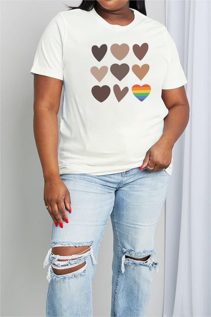 Light Gray Simply Love Full Size Heart Graphic Cotton Tee