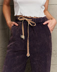 Gray POL Leap Of Faith Corduroy Straight Fit Pants in Midnight Navy Sentient Beauty Fashions Apparel & Accessories