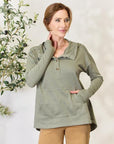 Light Gray Culture Code Full Size Half Button Hoodie Sentient Beauty Fashions Apparel & Accessories