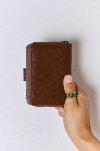 Light Gray David Jones PU Leather Mini Wallet Sentient Beauty Fashions Apparel &amp; Accessories