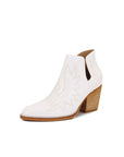 Beige Melody Ankle Embroidered Stitch Boots Sentient Beauty Fashions Apparel & Accessories