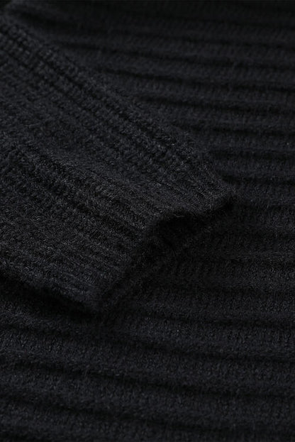 Black Open Front Longline Hooded Cardigan