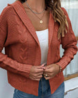 Sienna Cable-Knit Dropped Shoulder Hooded Cardigan