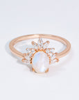 Lavender 18K Rose Gold-Plated Natural Moonstone Ring Sentient Beauty Fashions rings