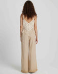 Light Gray Fringe Hem Wide Leg Long Pants Sentient Beauty Fashions Apparel & Accessories