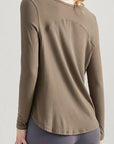 Dark Gray Long Sleeve Active T-Shirt Sentient Beauty Fashions Apparel & Accessories