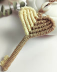 Light Gray Cotton Cord Key Shape Pendant Necklace Sentient Beauty Fashions Apparel & Accessories