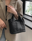 Dim Gray Small Canvas Handbag Sentient Beauty Fashions Apparel & Accessories