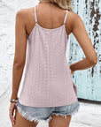 Light Gray Contrast Eyelet Cami Top Sentient Beauty Fashions Apparel & Accessories
