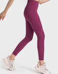 Lavender Double Take Wide Waistband Leggings Sentient Beauty Fashions Apparel & Accessories