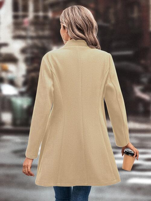 Rosy Brown Lapel Collar Button Down Coat Sentient Beauty Fashions Apparel &amp; Accessories
