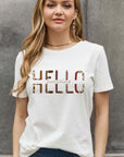 Slate Gray Simply Love Full Size HELLO SUNSHINE Graphic Cotton Tee Sentient Beauty Fashions Apparel & Accessories