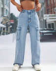 Gray Pocketed Long Jeans Sentient Beauty Fashions Apparel & Accessories