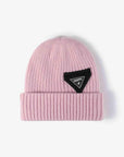 Misty Rose HAPPY Contrast Beanie