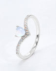 White Smoke Moonstone Heart-Shaped Ring Sentient Beauty Fashions jewelry