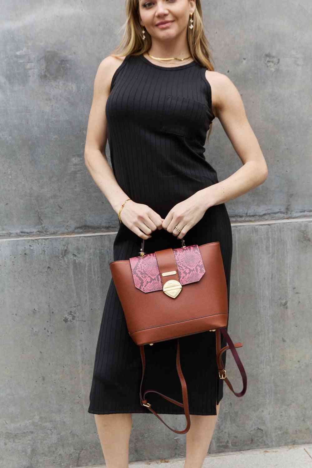 Light Slate Gray Nicole Lee USA Python 3-Piece Bag Set Sentient Beauty Fashions *Accessories