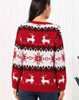 Dark Slate Gray Reindeer Round Neck Sweater