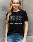 Dark Gray Simply Love GROW POSITIVITY Graphic Cotton Tee Sentient Beauty Fashions