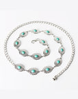 White Smoke Contrast Lobster Clasp Alloy Chain Belt Sentient Beauty Fashions *Accessories