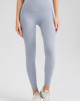 Light Gray Wide Waistband Sport Leggings Sentient Beauty Fashions Apparel & Accessories