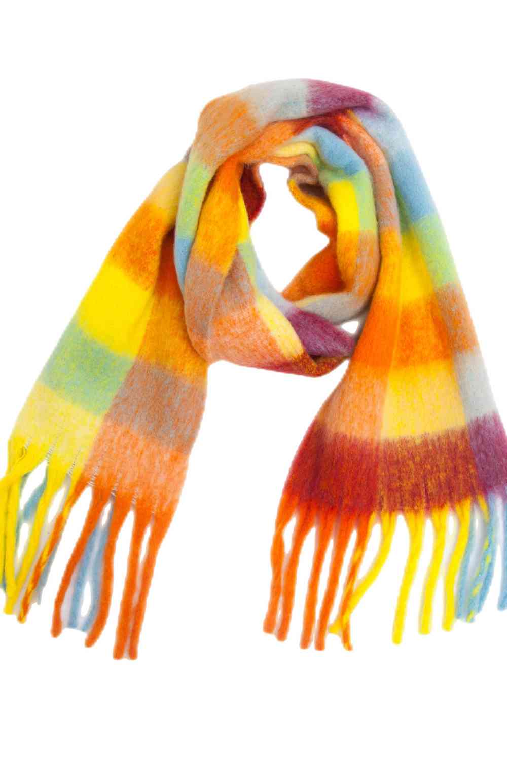 Goldenrod Fringe Detail Polyester Scarf Sentient Beauty Fashions *Accessories