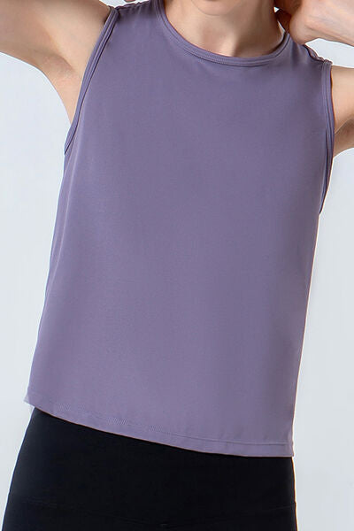 Slate Gray Round Neck Active Tank Sentient Beauty Fashions Apparel &amp; Accessories