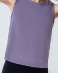 Slate Gray Round Neck Active Tank Sentient Beauty Fashions Apparel & Accessories