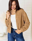 Light Gray Double Take Long Sleeve Dropped Shoulder Jacket