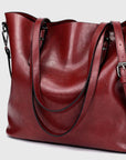 Saddle Brown PU Leather Tote Bag Sentient Beauty Fashions Bag