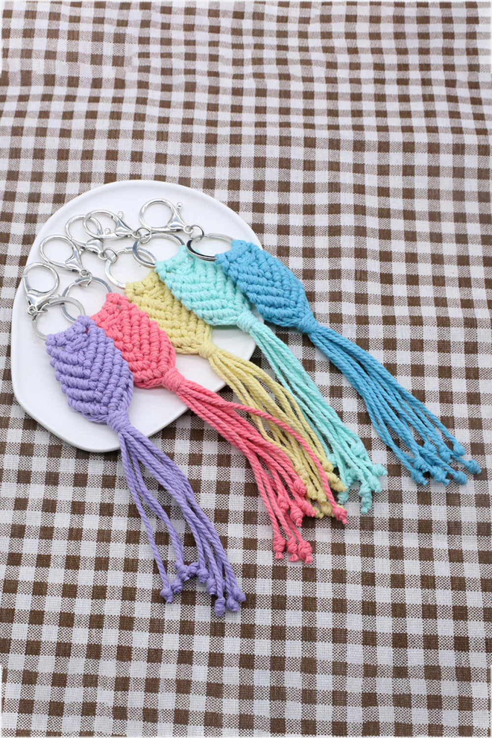 Gray Assorted 4-Pack Handmade Fringe Keychain Sentient Beauty Fashions Apparel &amp; Accessories