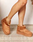 Gray Legend Women's Fleece Lined Chunky Platform Mini Boots Sentient Beauty Fashions shoes