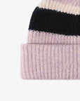 Light Gray Tricolor Cuffed Knit Beanie