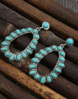 Dark Slate Gray Artificial Turquoise Earrings Sentient Beauty Fashions jewelry