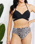 Light Gray Marina West Swim Summer Splash Halter Bikini Set in Black Sentient Beauty Fashions Swimwear