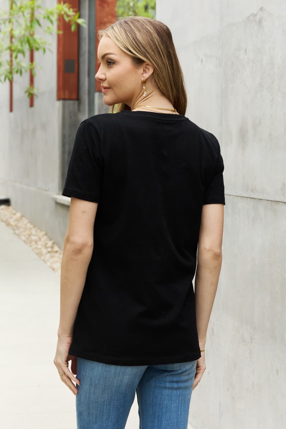 Black Simply Love Celestial Graphic Short Sleeve Cotton Tee Sentient Beauty Fashions Apparel &amp; Accessories