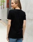 Black Simply Love Celestial Graphic Short Sleeve Cotton Tee Sentient Beauty Fashions Apparel & Accessories