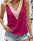 Brown Textured V-Neck Tank Top Sentient Beauty Fashions Apparel & Accessories