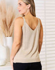 Light Gray Basic Bae Openwork Scoop Neck Knit Tank Top Sentient Beauty Fashions Apparel & Accessories