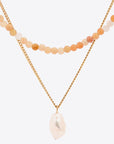 White Smoke Double-Layered Freshwater Pearl Pendant Necklace Sentient Beauty Fashions jewelry