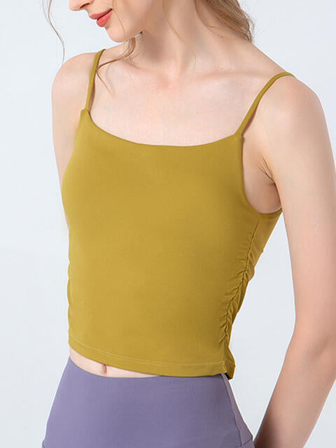 Light Gray Ruched Sports Cami Sentient Beauty Fashions Apparel &amp; Accessories