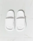 Light Gray MMShoes Arms Around Me Open Toe Slide in White Sentient Beauty Fashions Shoes