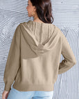 Gray Cable Knit Long Sleeve Hooded Sweater Sentient Beauty Fashions Apparel & Accessories