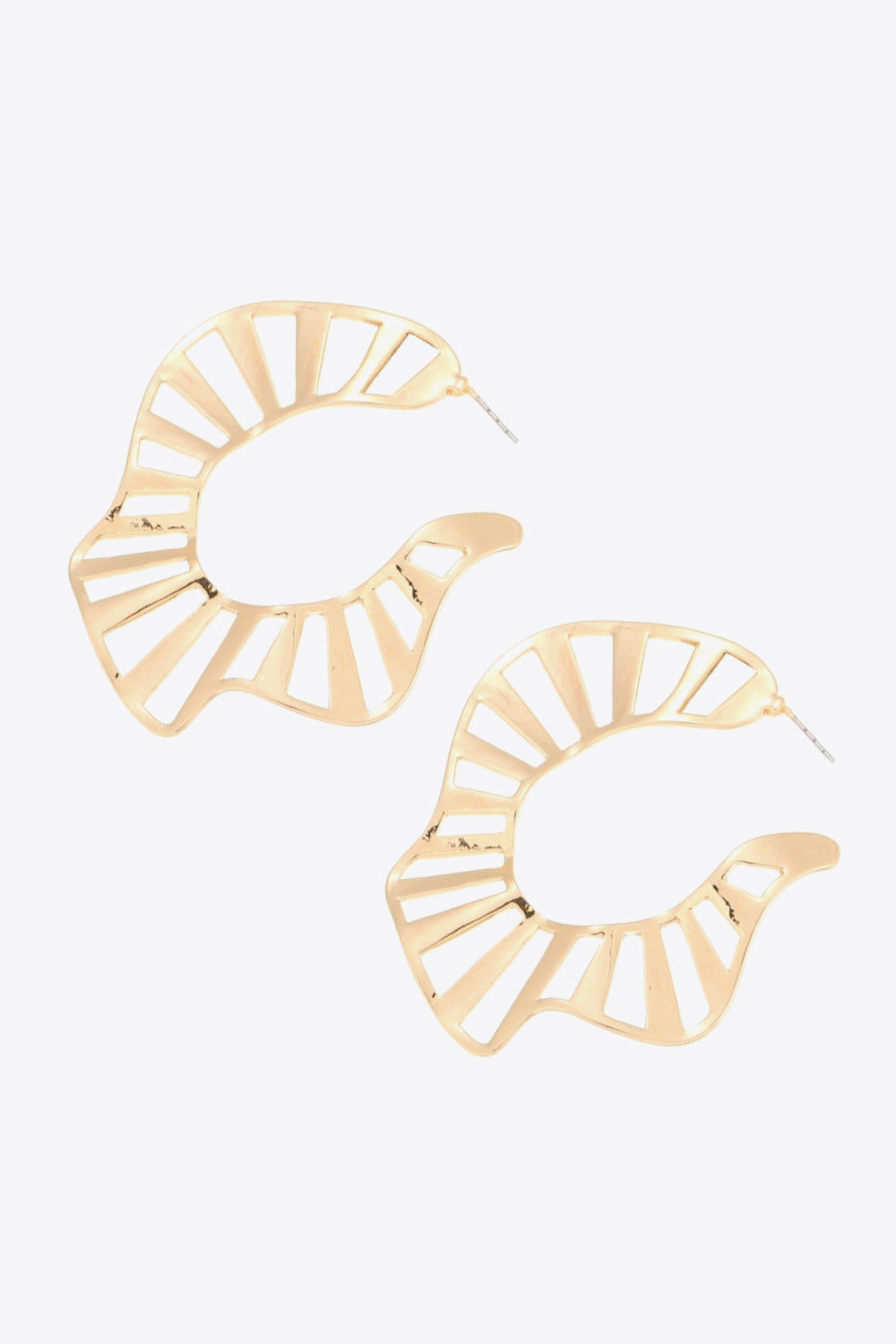 White Smoke Cutout Zinc Alloy C-Hoop Earrings Sentient Beauty Fashions earrings