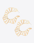 White Smoke Cutout Zinc Alloy C-Hoop Earrings Sentient Beauty Fashions earrings