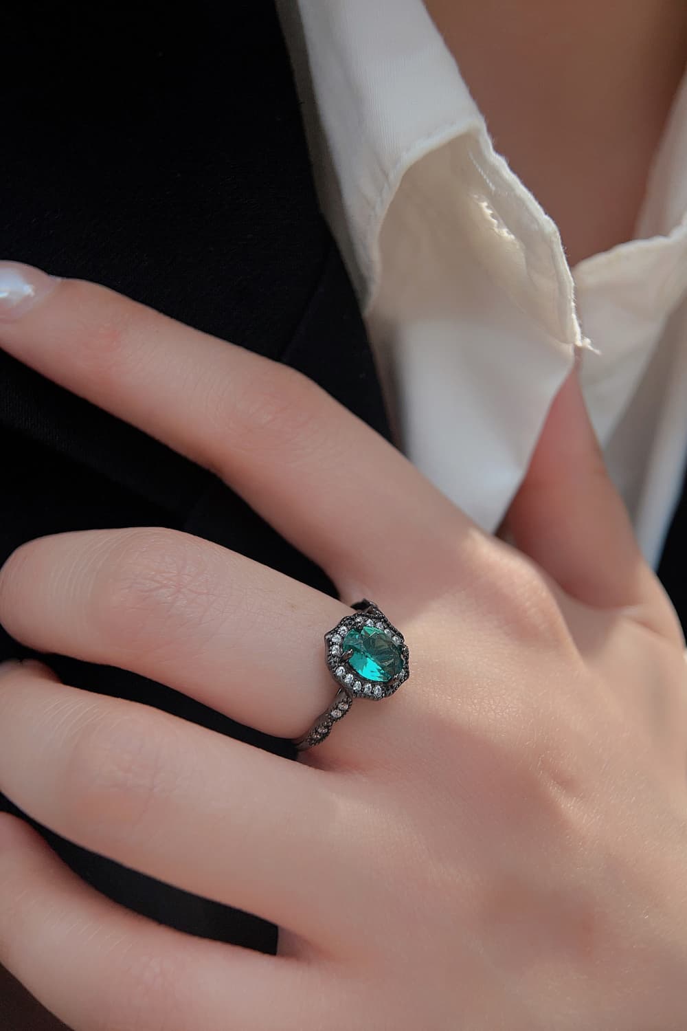 Rosy Brown 925 Sterling Silver Paraiba Tourmaline 4-Prong Ring Sentient Beauty Fashions rings