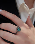 Rosy Brown 925 Sterling Silver Paraiba Tourmaline 4-Prong Ring Sentient Beauty Fashions rings